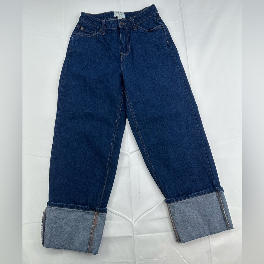 Kate Spade Women's High-Rise‎ Straight Leg Wide Cuff Jeans - Size: 2 Denim Blue